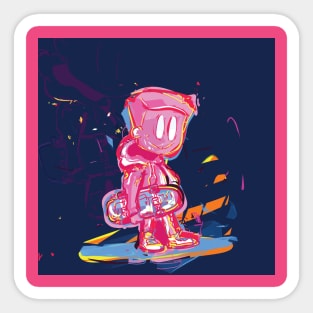 Skateboard Kid Sticker